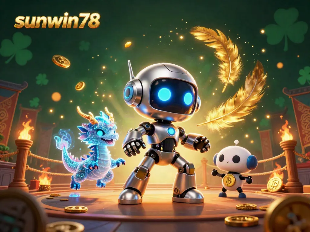 Experience thrilling gameplay with sunwin78's virtual gambling scene, showcasing unique characters and exciting casino atmosphere.