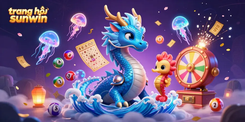 Experience the thrill of gaming with the trang chủ sunwin 3D illustration featuring vibrant characters and casino elements.