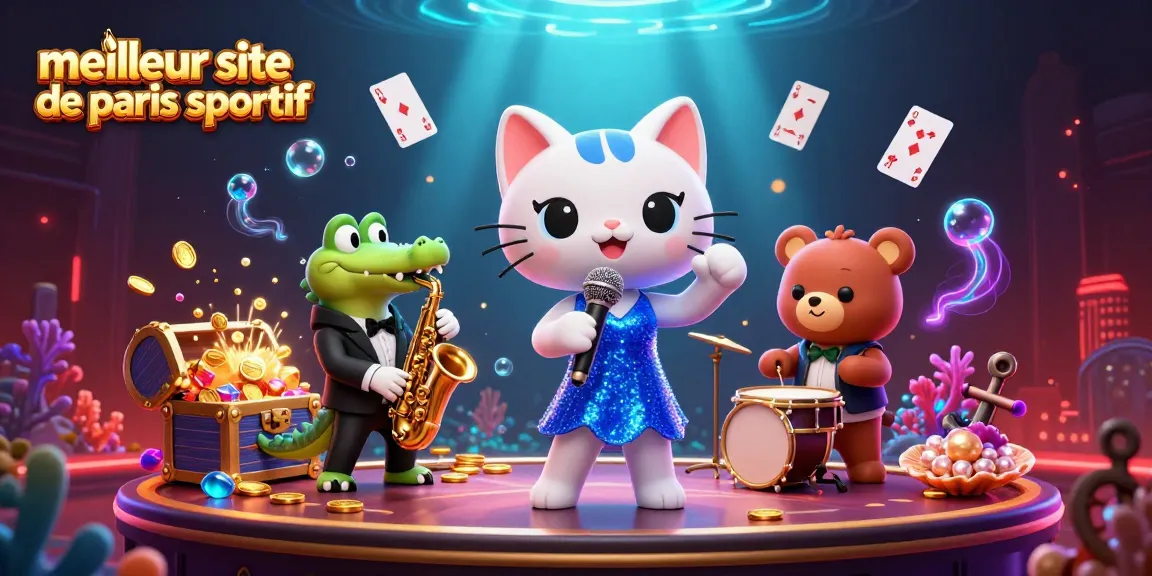 Découvrez le meilleur site de paris sportif avec cette illustration dynamique, mettant en avant des personnages de casino colorés.