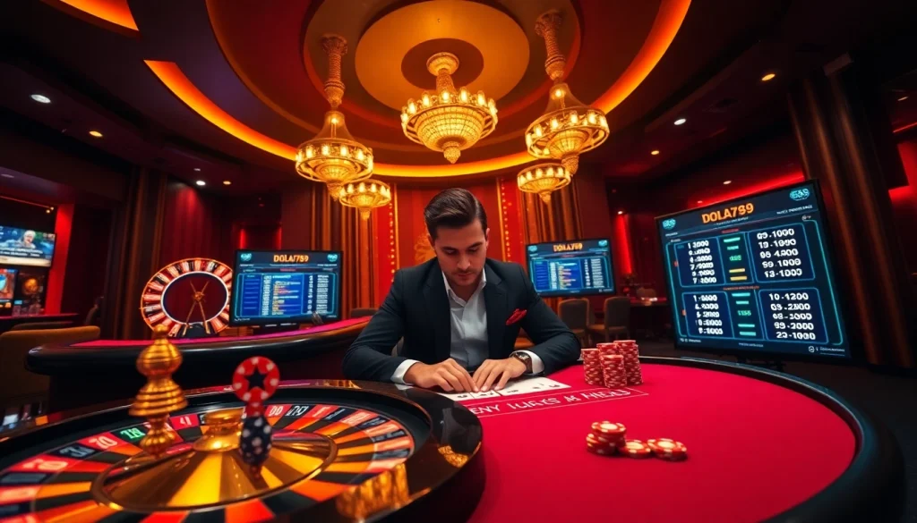 Experience the thrill of gaming at DOLA789's vibrant casino tables full of excitement.