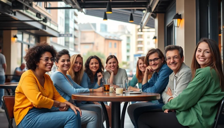 Illustration de divers styles de vie réunis autour d'une table, montrant des personnalités uniques.