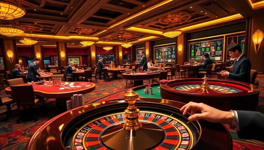 TR88 evokes excitement with players engaged at high-stakes poker tables and roulette wheels.