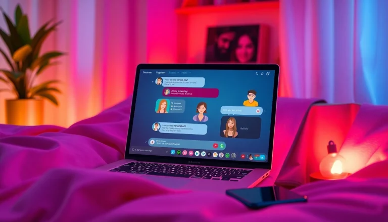 Engaging scene of AI chat porn interface in a cozy setting with inviting colors.