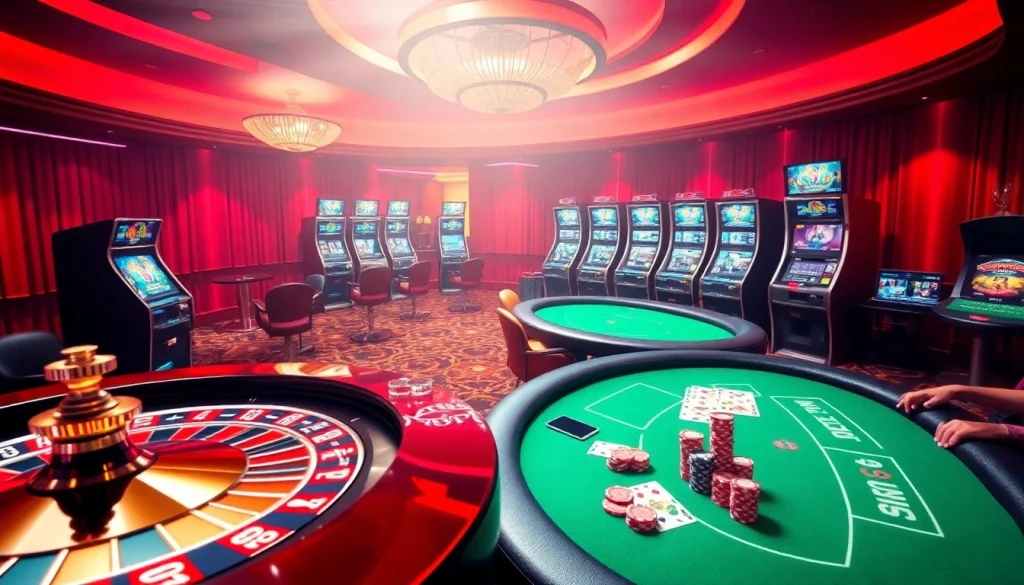 Experience luxury at a casino en ligne with vibrant games, roulette, and poker action.