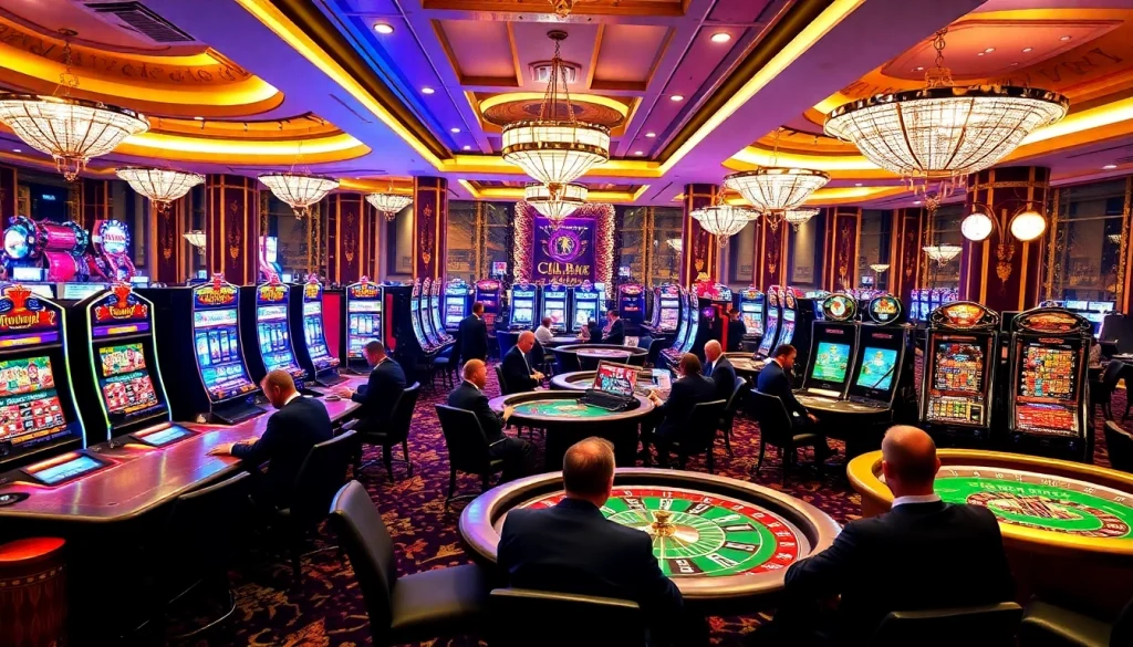 Experience the thrill of gaming at tg88.com with vibrant casino tables and excited players.