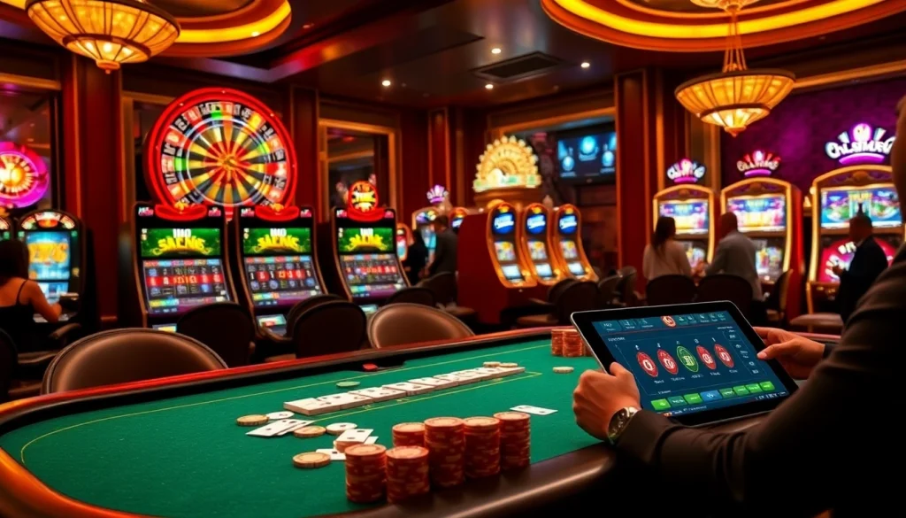 Experience FLY88 excitement at a luxurious casino scene with poker chips and a spinning roulette wheel.