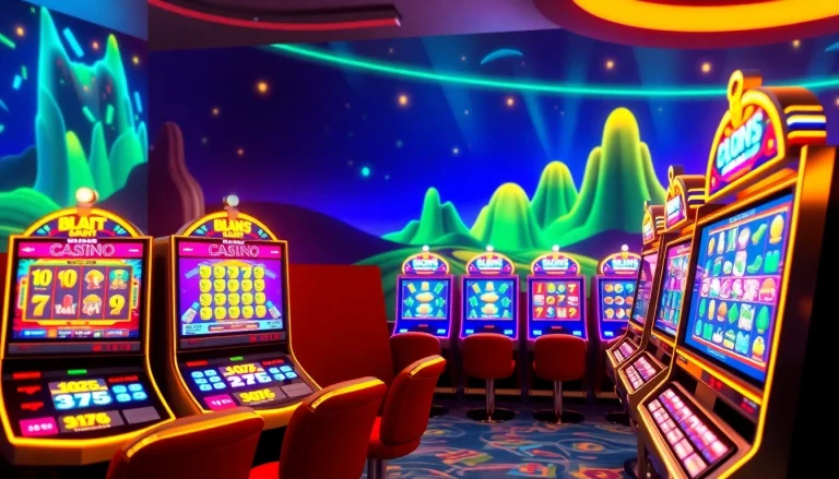 Découvrez machines à sous en ligne argent réel avec un décor de casino dynamique et coloré.
