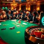 Players celebrating at the table of Bk33 club, featuring chips and cards, embodying the thrill of gaming.
