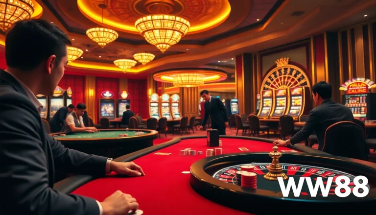 Experience thrilling gameplay at ww88 casino with vibrant poker tables and slots.