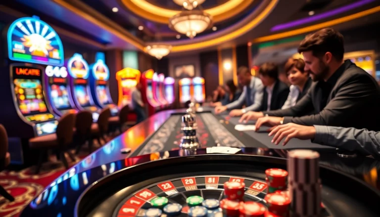 Players celebrating big wins at uu888 com casino with vibrant games and luxurious ambiance.