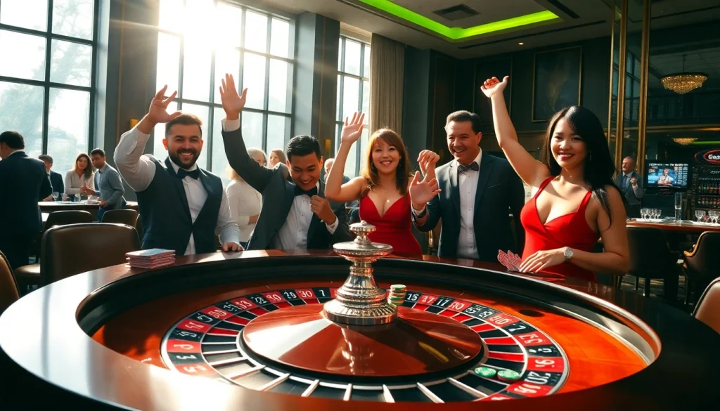 Jouer dans le meilleur casino en ligne avec table de roulette élégante.