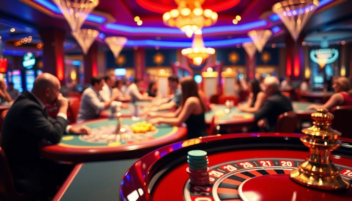 Vivez l'excitation du meilleur casino en ligne avec des jeux de roulette et des jetons colorés.