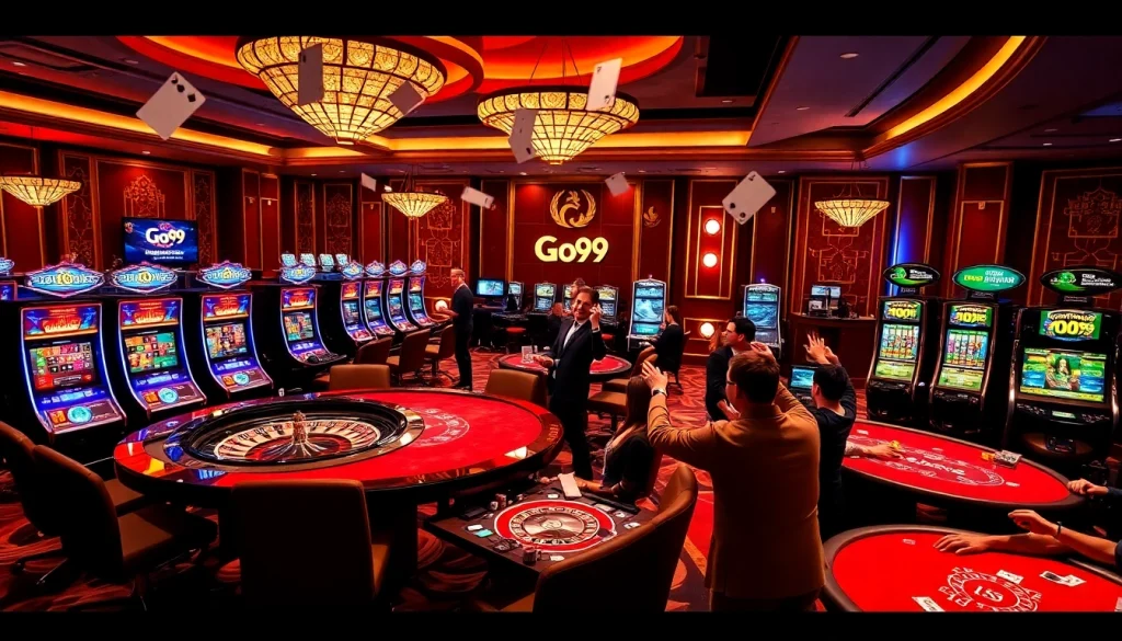 Online players enjoying Go99's thrilling casino experience with dynamic roulette and slot machines.