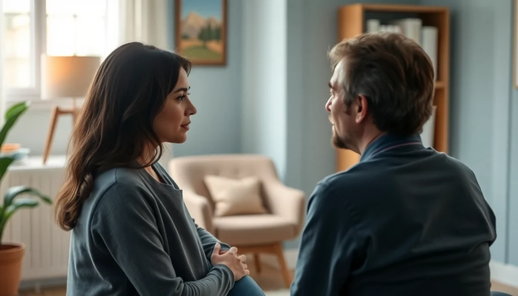 Understand depression symptoms in a therapy session illustrating empathy and safety.