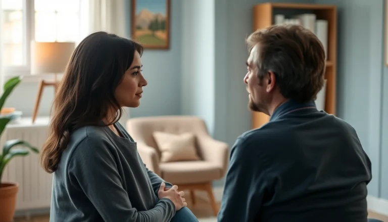 Understand depression symptoms in a therapy session illustrating empathy and safety.