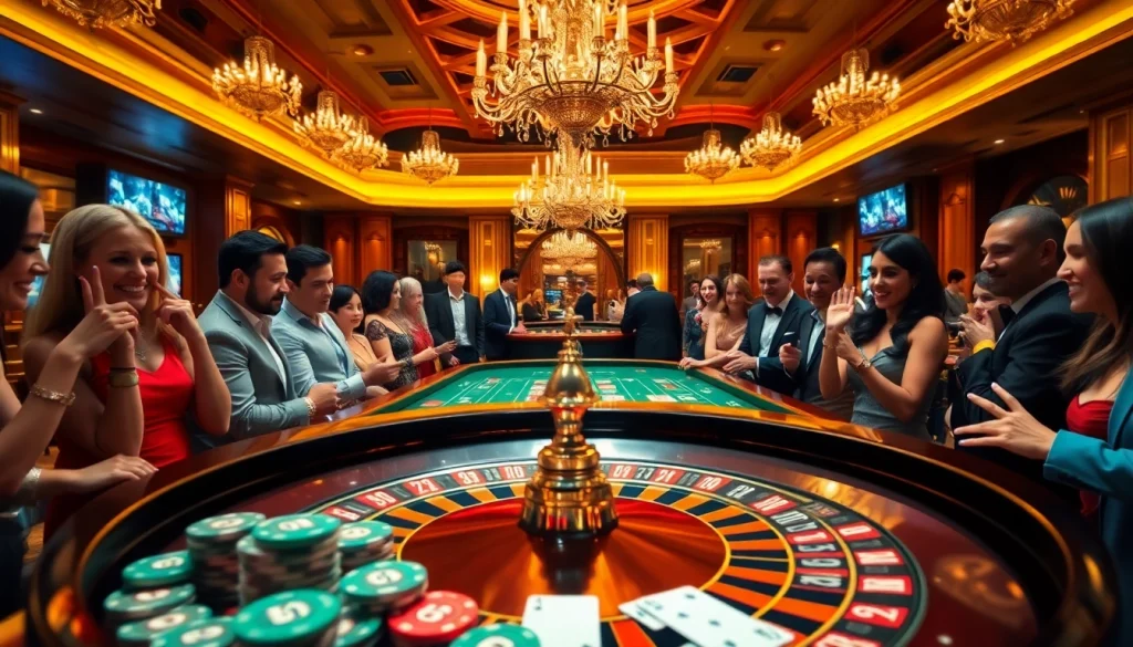 Joueurs enthousiastes au casino en ligne France, profitant d'une partie de roulette excitante.