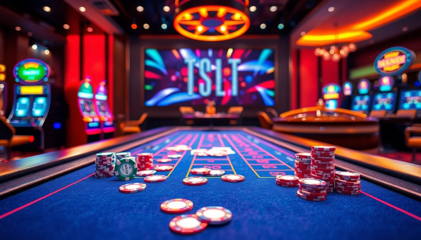 Jouer au meilleur casino en ligne avec des jeux de cartes colorés et des jetons scintillants.