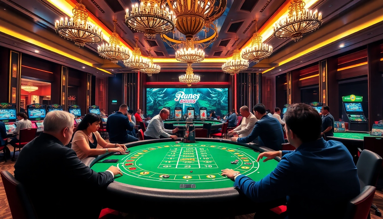 Vibrant scene showcasing the meilleur casino en ligne with players enjoying their games at a lively table.