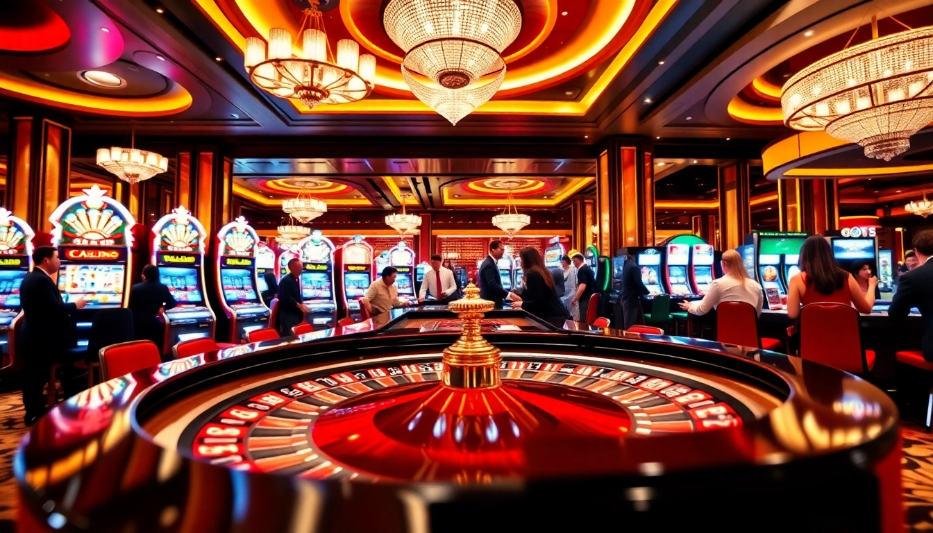 Visuel de jeux dans un casino fiable en ligne, présentant des joueurs engageants et une ambiance animée.