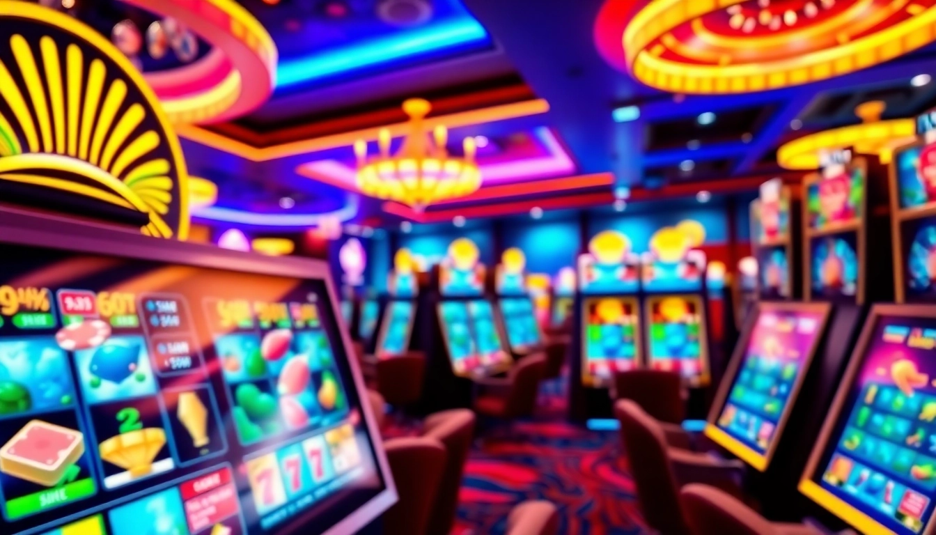 Meilleur casino en ligne with vibrant slot machines and engaging digital graphics.