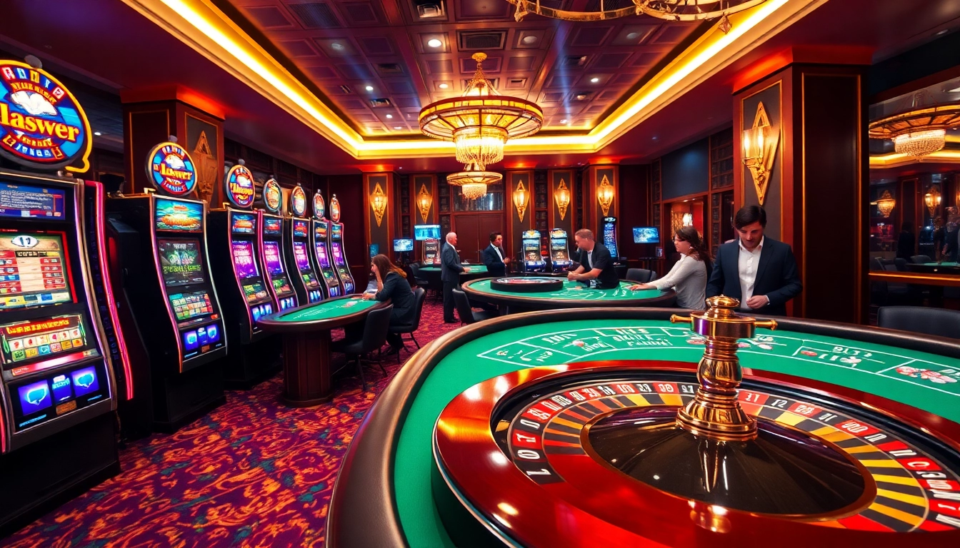 Jouer au casino en ligne argent réel dans un cadre élégant et animé.