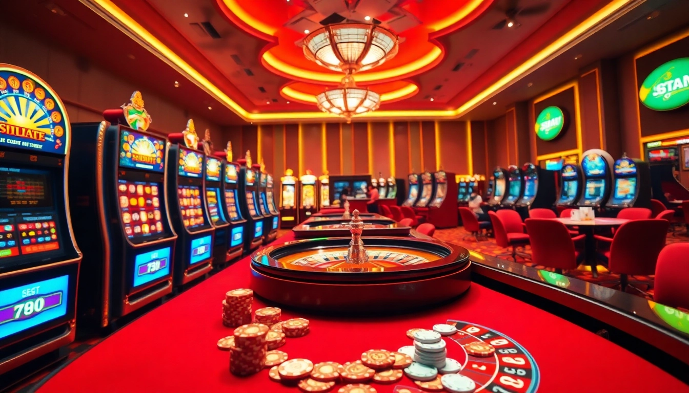 Jouez dans le meilleur casino en ligne avec des machines à sous lumineuses et des tables de roulette.