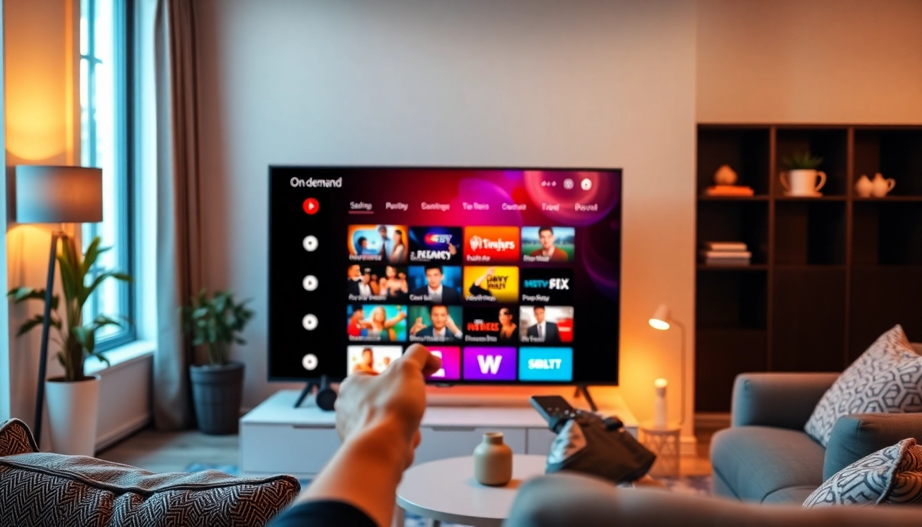 Expérience de visionnage avec l'application Atlas pro ontv sur un écran de télévision moderne.