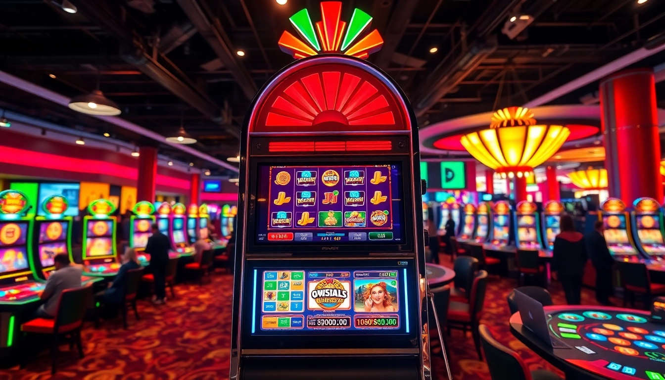 Jouer à casino en ligne avec des machines à sous colorées et une ambiance dynamique.