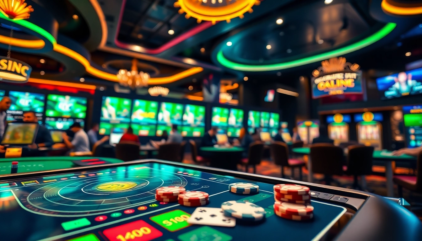 Casino en ligne France: Engage in exhilarating online gaming experiences with vibrant digital displays.