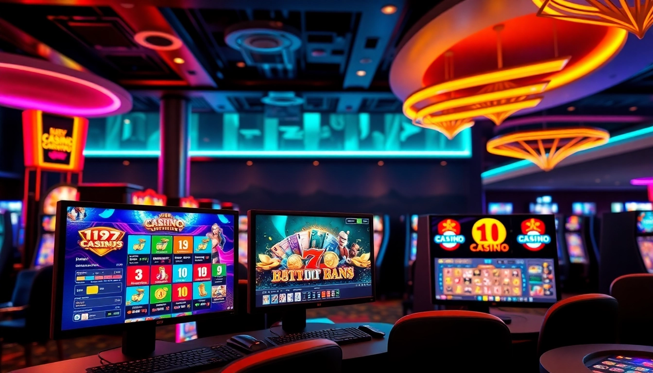 Jouer à des jeux de casino en ligne dans un environnement vibrant et moderne. related image