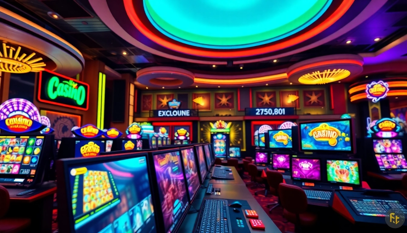 Jouer à des jeux de casino en ligne dans un environnement vibrant et moderne.