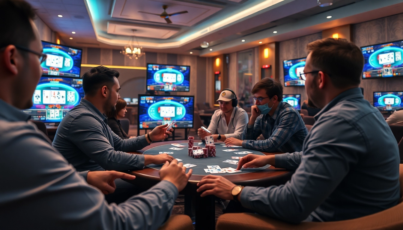 Jouer au poker en ligne avec des amis dans un cadre numérique dynamique. related image