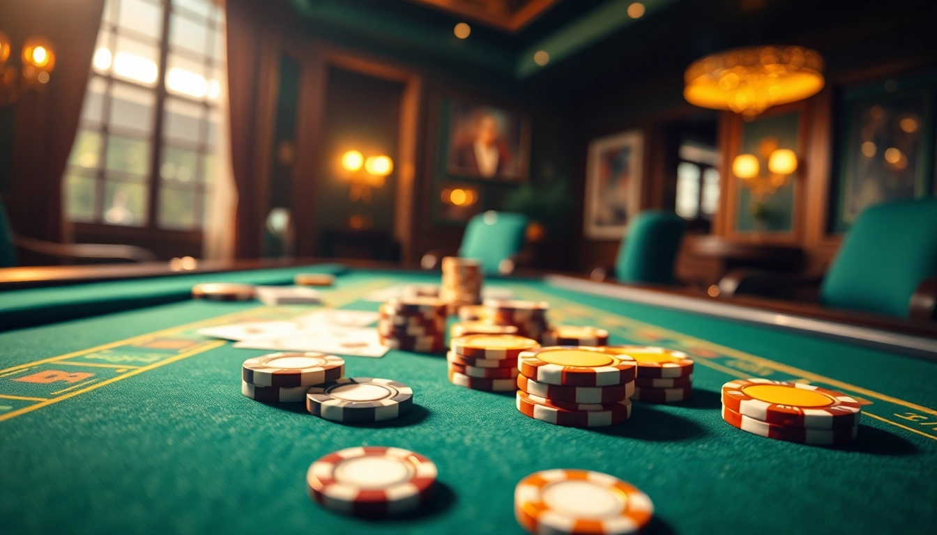 Jouer au casino en ligne retrait immédiat avec des cartes et des jetons sur une table élégante. related image