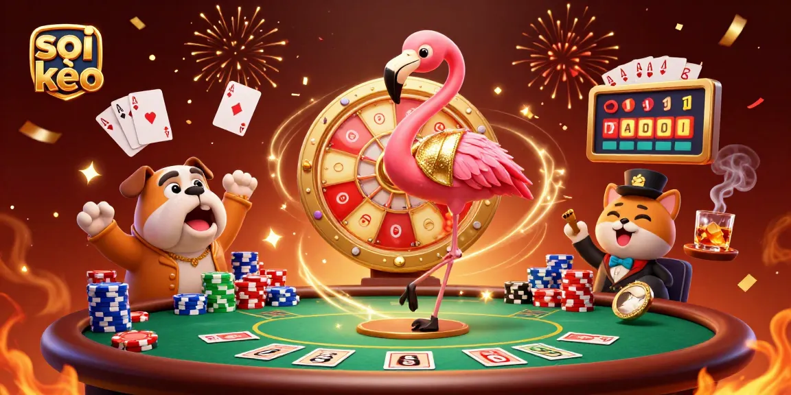 Engage with soi kèo's thrilling casino adventure featuring dogs, flamingos, and dynamic poker elements.