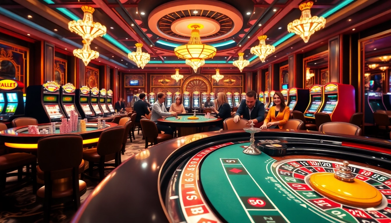 Le casino en ligne affiche des tables de jeu animées et des joueurs enthousiastes related image