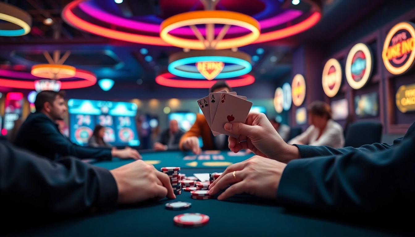 Joue à casino en ligne avec un croupier virtuel à une table de poker moderne.