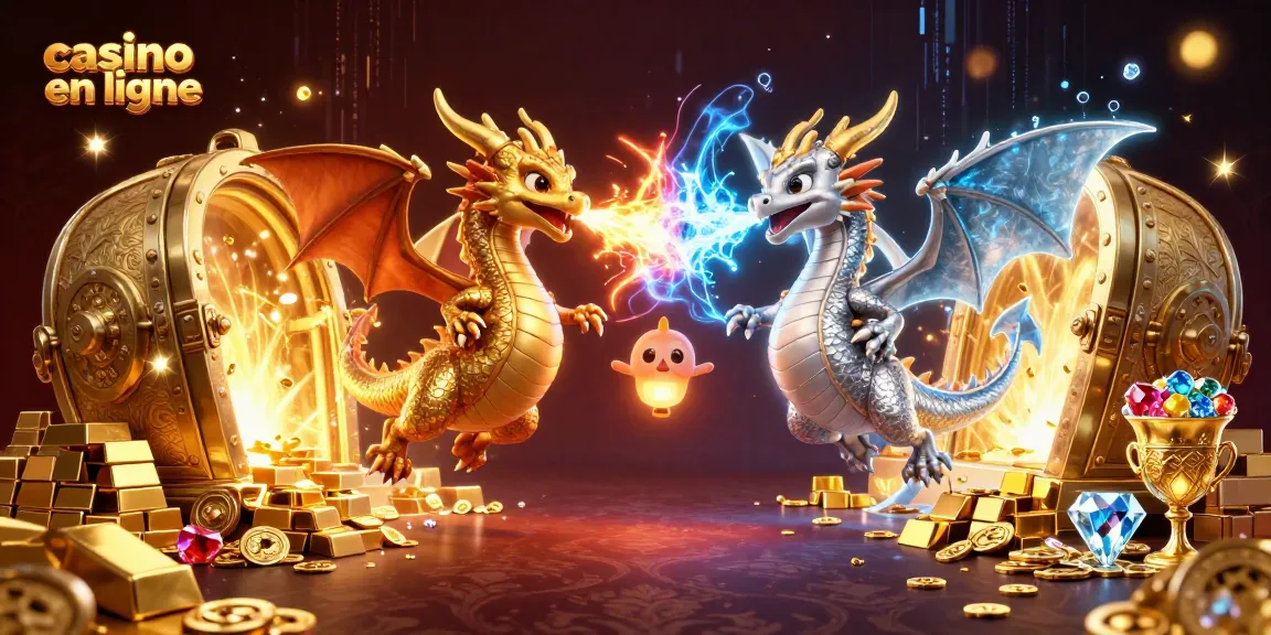 Profitez d'une expérience immersive de casino en ligne avec des dragons et des trésors scintillants.