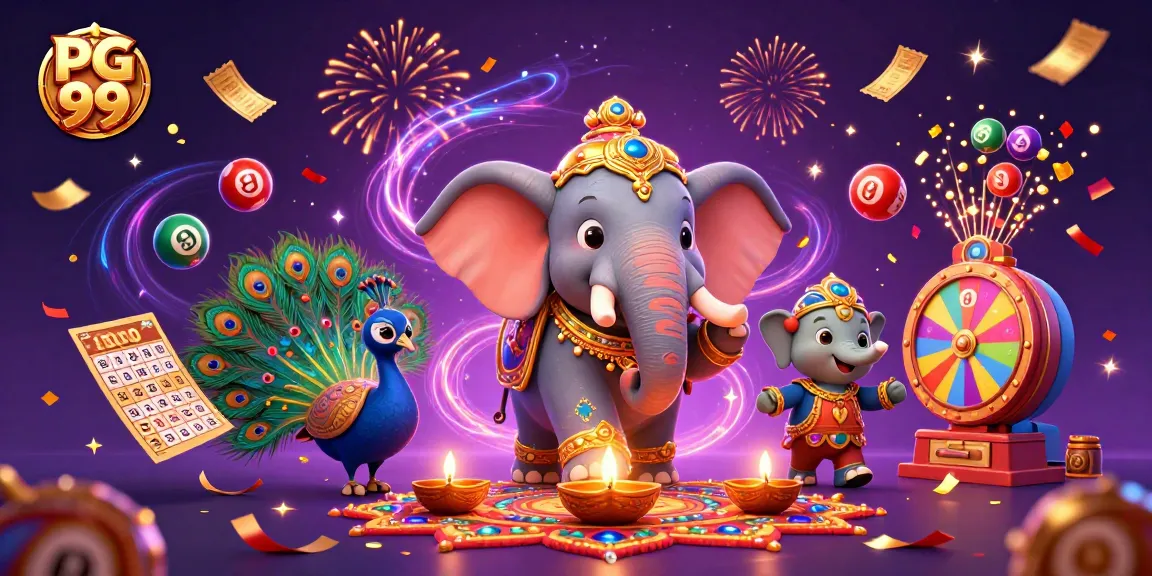 Engage with the excitement of PG 99 illustrated by vibrant characters and gambling elements.