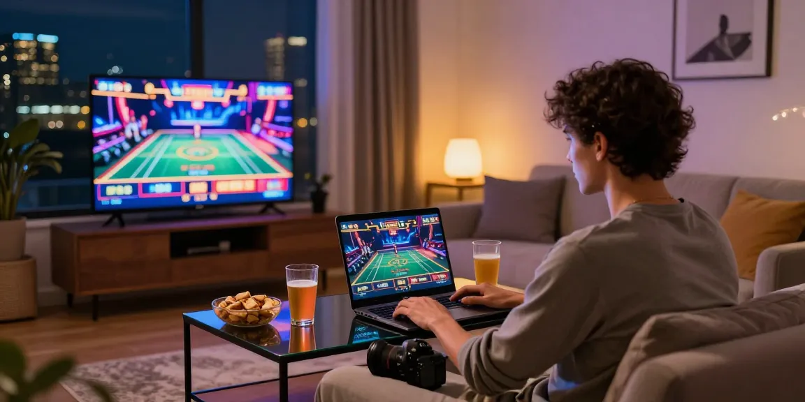 Moment de jeu dans le meilleur casino en ligne France avec ambiance chaleureuse et éléments modernes.