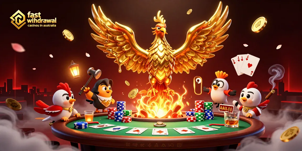 Experience fast withdrawal casinos in Australia with this vibrant 3D illustration showcasing epic winning moments.