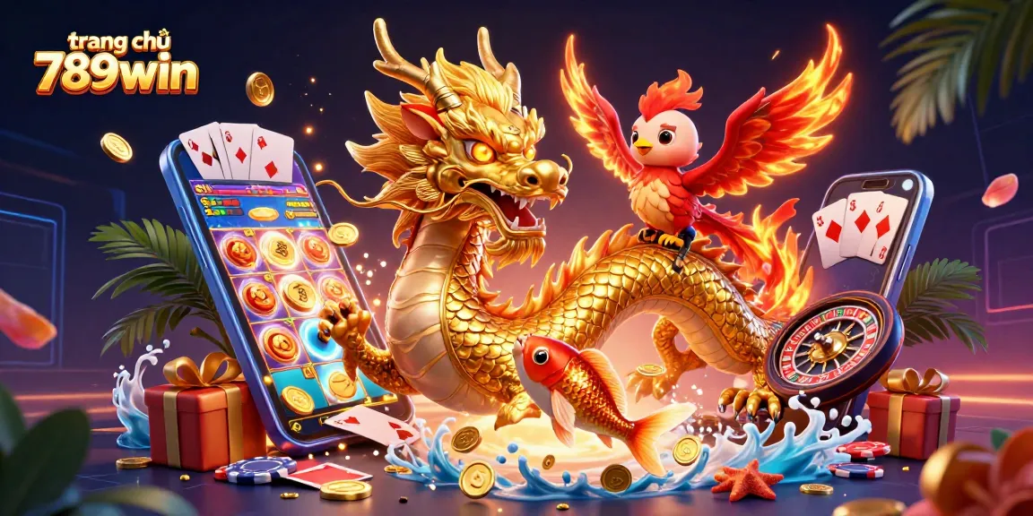 Engage with the dynamic display of trang chủ 789win showcasing casino elements and vibrant characters.