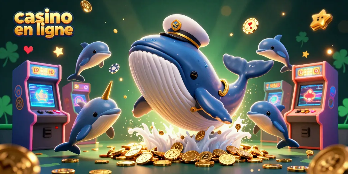 Jouez à casino en ligne avec un spectaculaire croupier baleine et des dauphins dans un monde de pièces d'or.