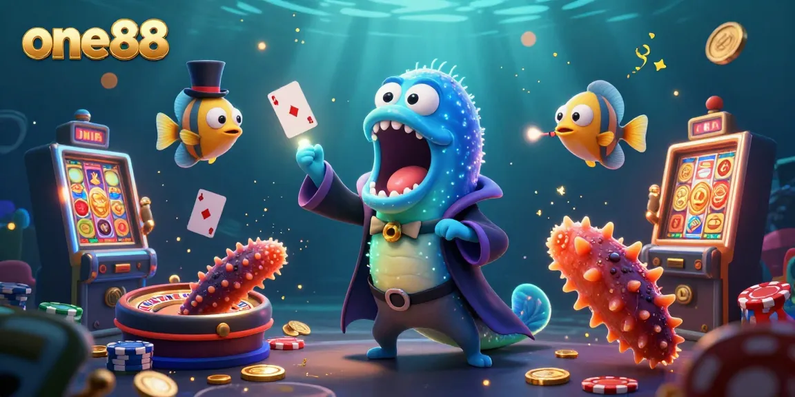 Experience the thrill of one88 with a vibrant underwater casino scene featuring magical sea creatures.