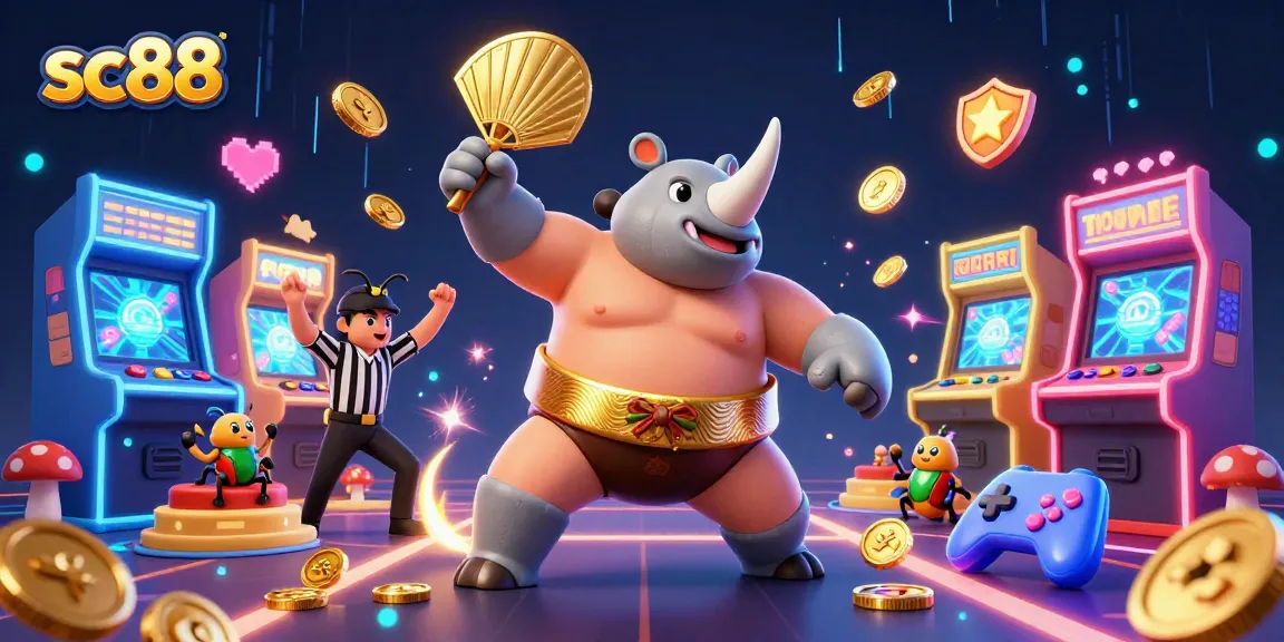 Experience thrilling gameplay at sc88 with vibrant 3D gambling illustration featuring a beatle champion.