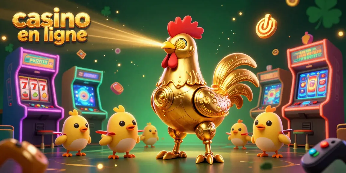 Plongez dans l'univers captivant du casino en ligne avec cette illustration dynamique de personnages robotiques.